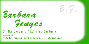 barbara fenyes business card